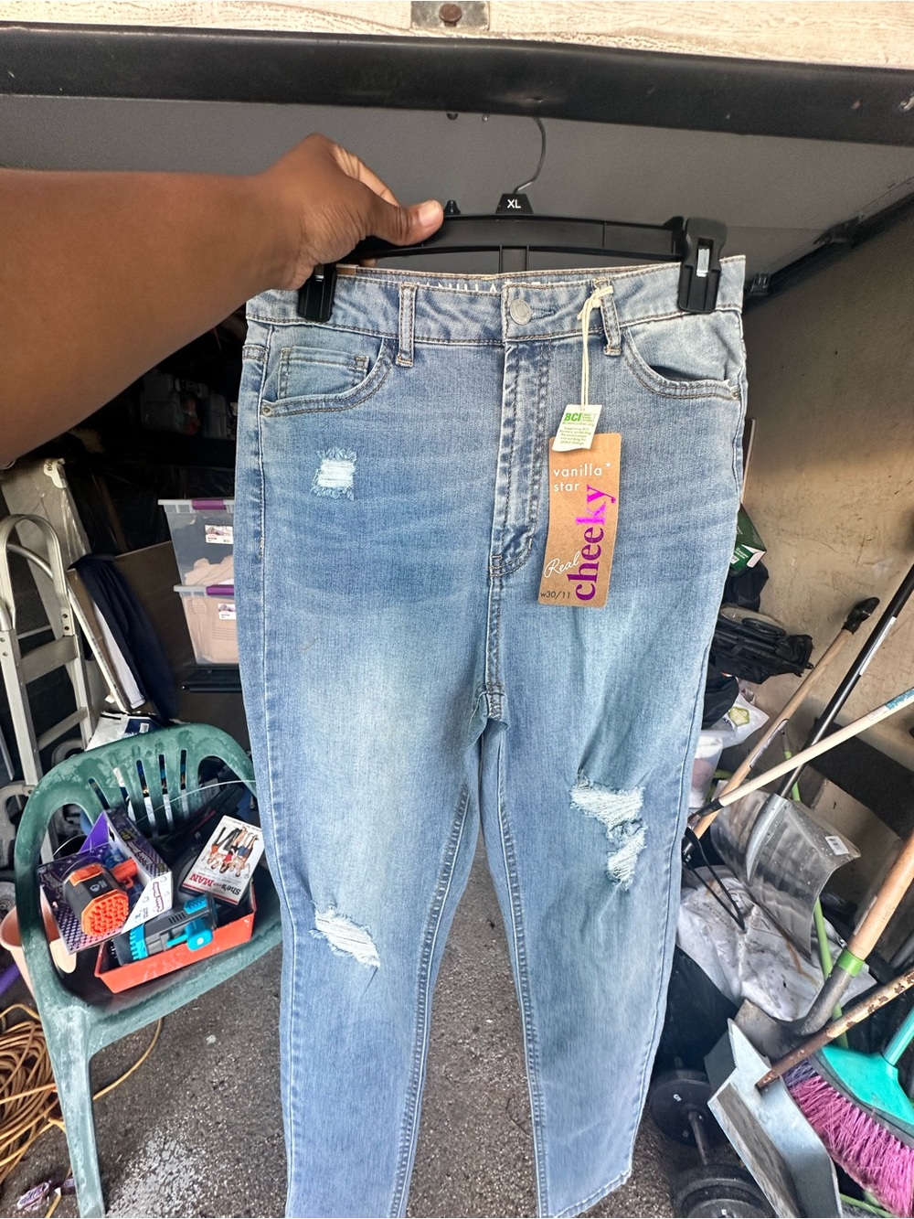 Vanilla Star Cheeky Light Blue Distressed Women's Jeans